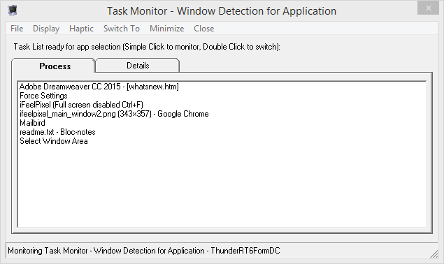Task Monitor - Window Detection for Application