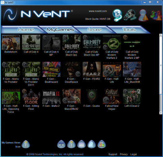 N VeNT Store – download and purchase games and get automatic software updates 
