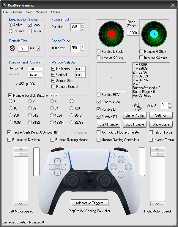 Tactile Alerts on Xinput Devices (TONAR Joystick Data) 